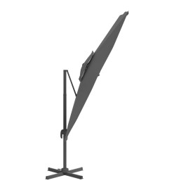 Parasol cantilever à double toit Anthracite 300x300 cm