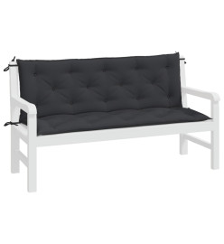 Coussins de banc de jardin 2 pcs noir 150x50x7 cm tissu Oxford