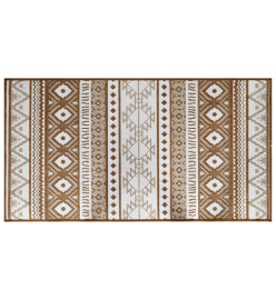 Tapis d'extérieur marron et blanc 100x200 cm design réversible