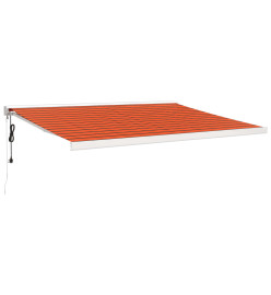 Auvent rétractable orange et marron 4x3 m tissu et aluminium