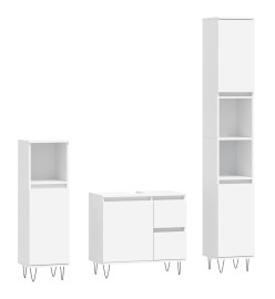 Ensemble de meubles salle de bain 3 pcs blanc bois d'ingénierie