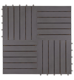 Carreaux de terrasse 30pcs Délavage gris 30x30 cm Acacia solide