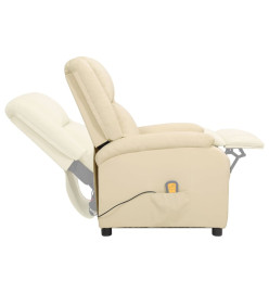 Fauteuil de massage crème cuir véritable