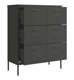 Armoire à tiroirs Anthracite 80x35x101,5 cm Acier