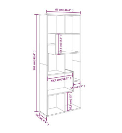 Bibliothèque Sonoma gris 67x24x161 cm Bois d'ingénierie