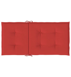 Coussins de chaise de jardin à dossier bas lot de 4 rouge