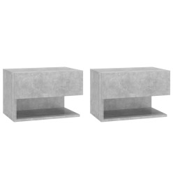 Tables de chevet murales 2 pcs Gris béton