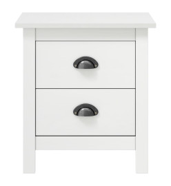 Tables de chevet Hill 2 pcs Blanc 46x35x49,5 cm Bois pin solide