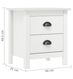 Tables de chevet Hill 2 pcs Blanc 46x35x49,5 cm Bois pin solide