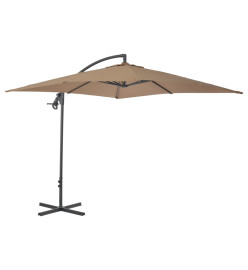 Parasol en porte-à-faux avec poteau en acier 250x250 cm Taupe