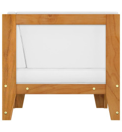 Canapé d'angle sectionnel et coussins blanc crème Bois d'acacia