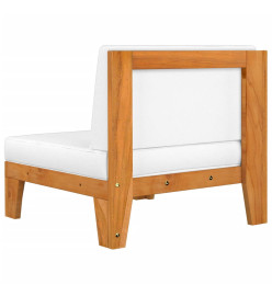 Canapé d'angle sectionnel et coussins blanc crème Bois d'acacia