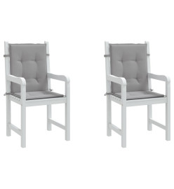 Coussins de chaise de jardin à dossier bas lot de 2 gris