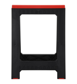 Tréteaux de travail pliables 2 pcs PP Noir et rouge 350 kg