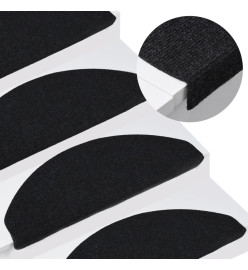 Tapis d'escalier autocollants 15 pcs 65x22,5x3,5 cm Noir