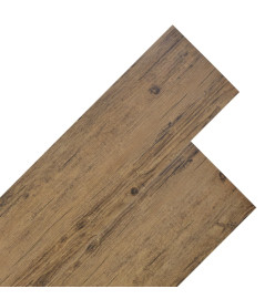 Planches de plancher PVC Non auto-adhésif 5,26 m² Marron noyer