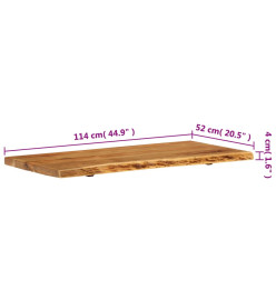 Dessus de meuble-lavabo de salle de bain Acacia 114x52x4 cm