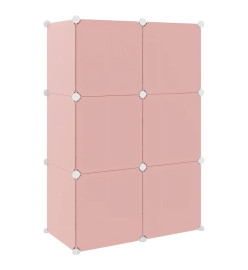 Armoire de rangement pour enfants avec 6 cubes Rose PP