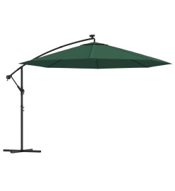 Parasol en porte-à-feux et poteau métallique 350 cm Vert