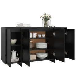 Buffet noir 135x41x75 cm bois d'ingénierie