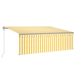 Auvent automatique rétractable avec store 4x3 m Jaune et blanc