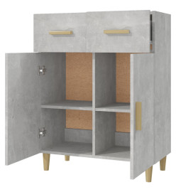 Buffet Gris béton 69,5x34x89 cm Bois d'ingénierie