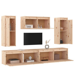 Meubles TV 5 pcs Bois massif de pin