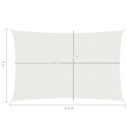 Voile d'ombrage 160 g/m² Blanc 3x4,5 m PEHD