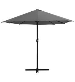 Parasol d'extérieur poteau en aluminium 460 x 270 cm anthracite