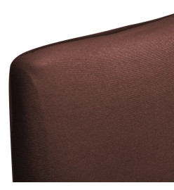 Housse de chaise droite extensible 6 pcs marron