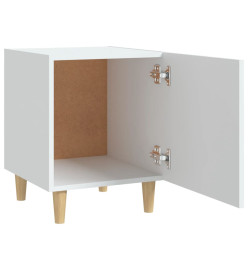 Tables de chevet 2 pcs Blanc Bois d'ingénierie