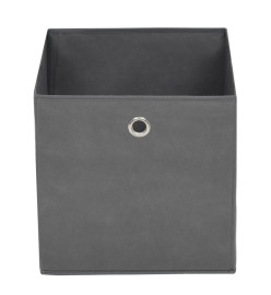 Boîtes de rangement 4 pcs Tissu intissé 28x28x28 cm Gris