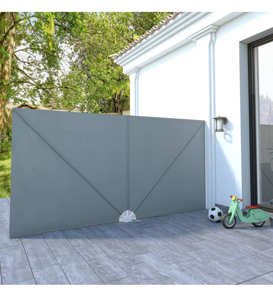 Auvent latéral pliable de terrasse Gris 400 x 200 cm