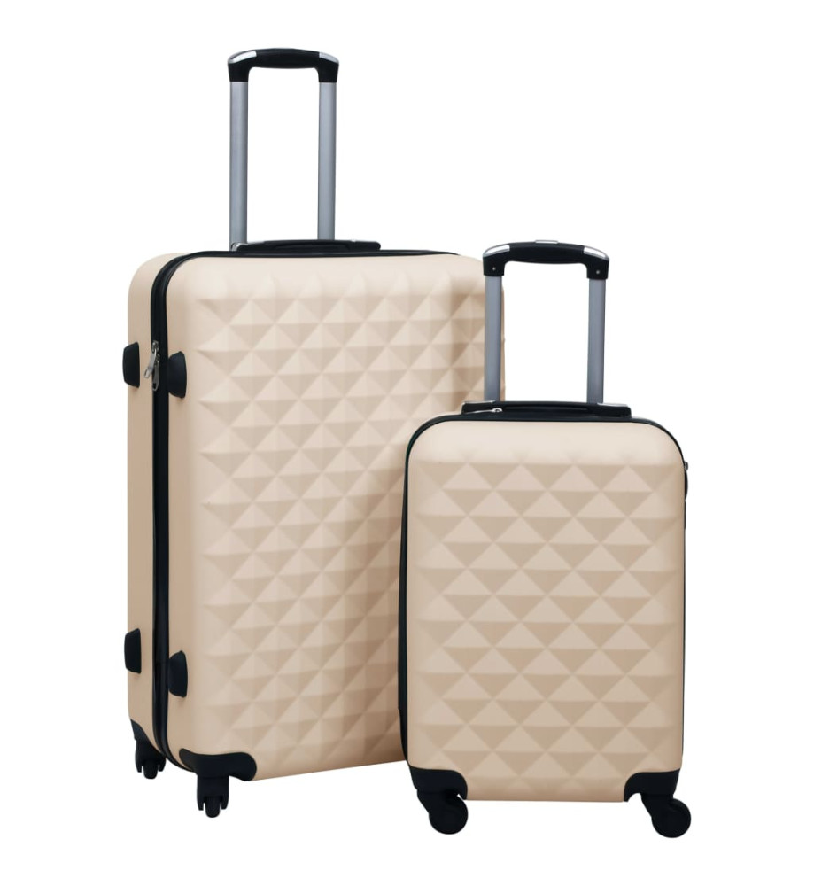 Ensemble de valises rigides 2 pcs Doré ABS