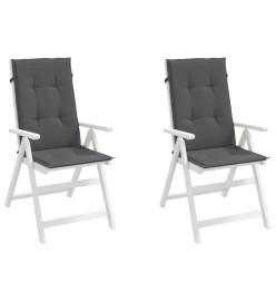 Coussins de chaise de jardin à dossier haut lot de 2 anthracite