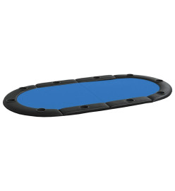 Dessus de table de poker pliable 10 joueurs Bleu 208x106x3 cm