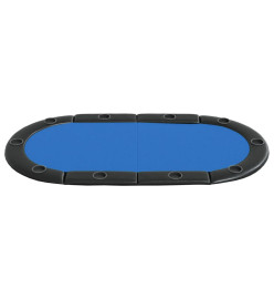 Dessus de table de poker pliable 10 joueurs Bleu 208x106x3 cm