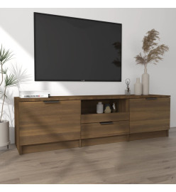 Meuble TV Chêne marron 140x35x40 cm Bois d'ingénierie