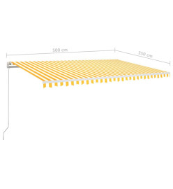 Auvent rétractable automatique 500x350 cm Jaune et blanc