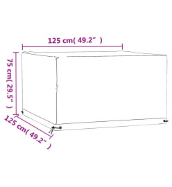 Housses de salon de jardin 2 pcs 8 œillets 125x125x75 cm carré