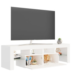 Meuble TV avec lumières LED Blanc 140x36,5x40 cm