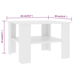 Table basse Blanc 60 x 60 x 42 cm Aggloméré