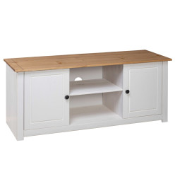 Meuble TV Blanc 120x40x50 cm Bois de pin massif Gamme Panama