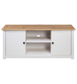 Meuble TV Blanc 120x40x50 cm Bois de pin massif Gamme Panama