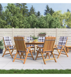 Chaises de jardin inclinables et coussins lot de 6 bois teck