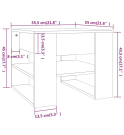 Table basse Blanc 55,5x55x45 cm Bois d'ingénierie