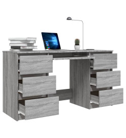 Bureau Sonoma gris 140x50x77 cm Bois d'ingénierie