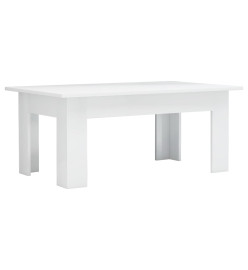 Table basse Blanc brillant 100 x 60 x 42 cm Aggloméré