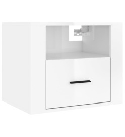 Table de chevet murale Blanc brillant 50x36x40 cm