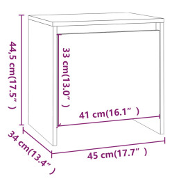 Tables de chevet 2 pcs Sonoma gris 45x34x44,5 cm Aggloméré